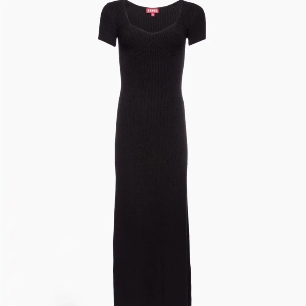 STAUD Black Knit Camden Maxi/Midi Dress - Picture 4 of 11